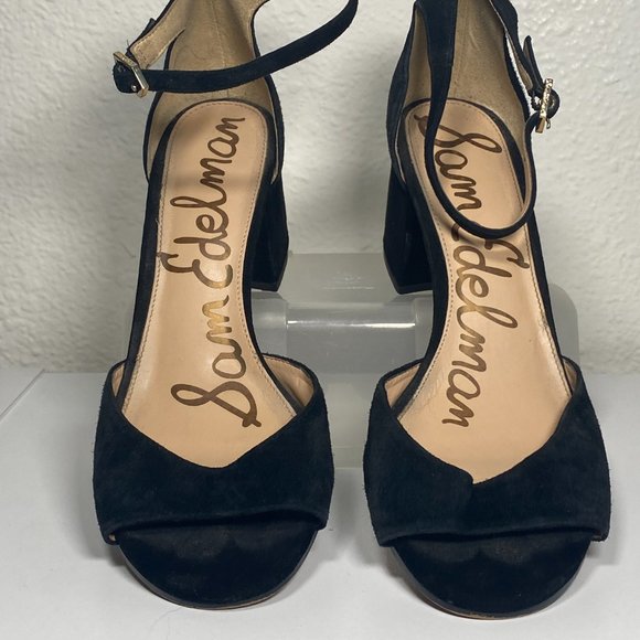 Sam Edelman I Black Susie d'Orsay Ankle Strap Block Heel Sandal size 8.5 - Picture 2 of 15